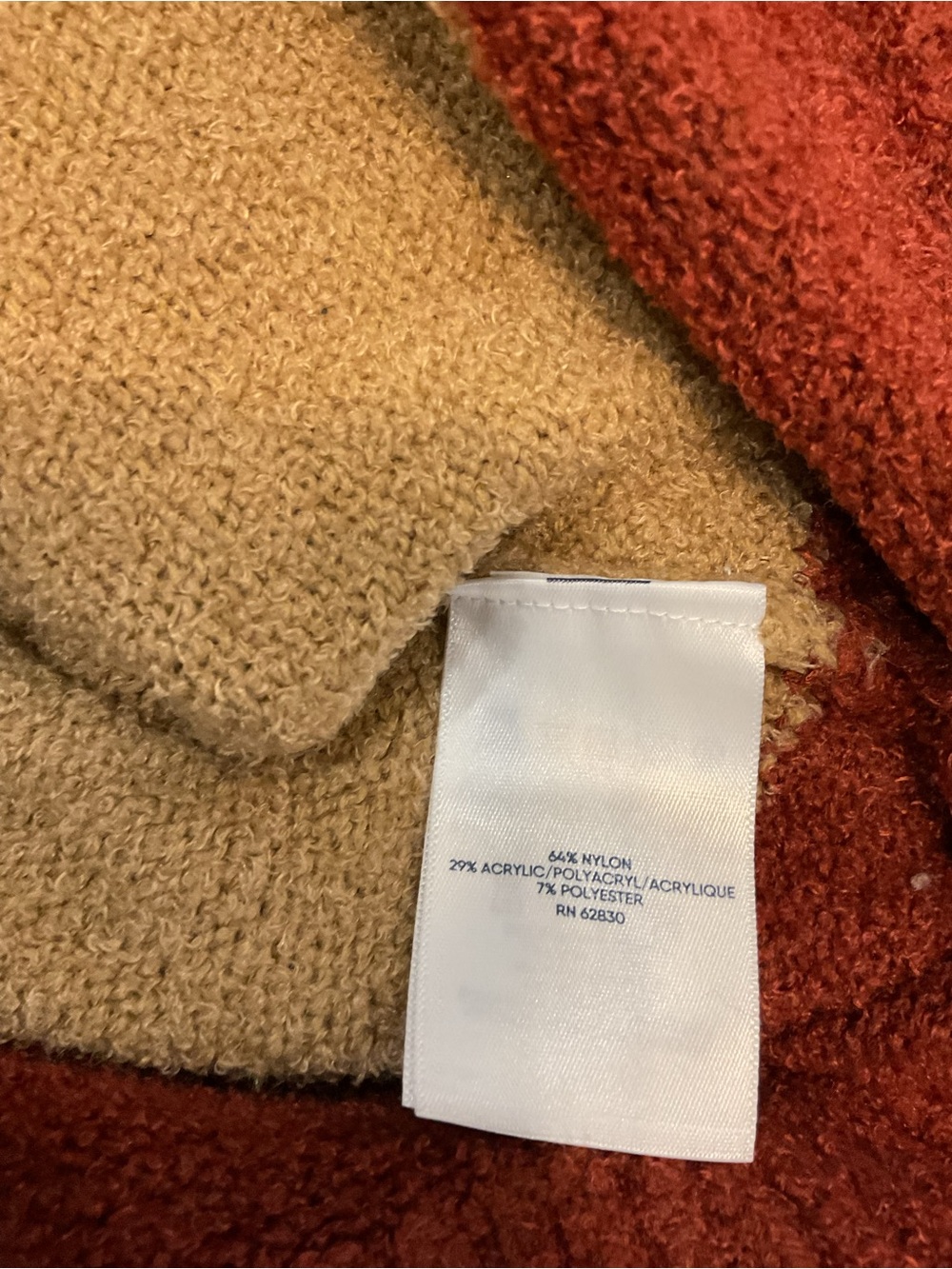 NWOT Lands' End Rust Red Striped Hooded Pullover - Picture 4 of 7